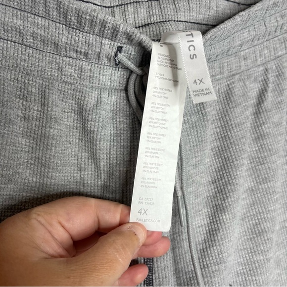 Fabletics Size 4x Grey Go-To Waffle Zip Up Hoodie & Sweatpants Set Lightweight - Picture 11 of 14